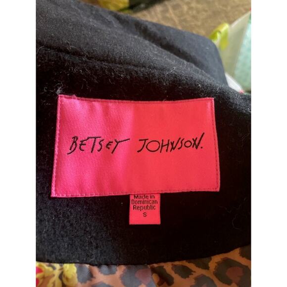 Betsey Johnson Women's Size Small Brushed Wool‎ Drape Coat Black - Picture 7 of 7